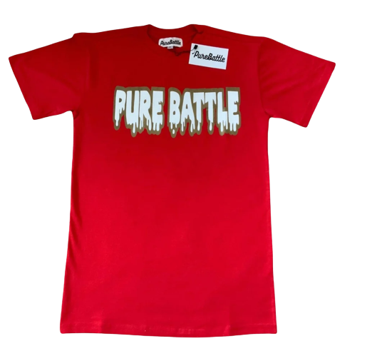 "UNPREDICTABLE" RED TEE ( GOLD TONE)