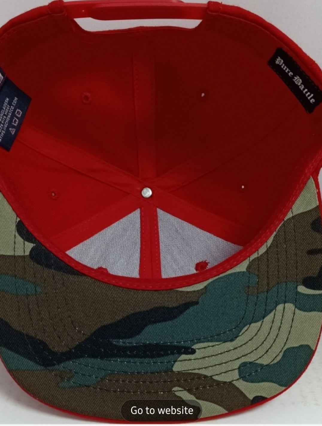 RED CAMO "OLD ENGLISH LETTERED" SNAPBACK