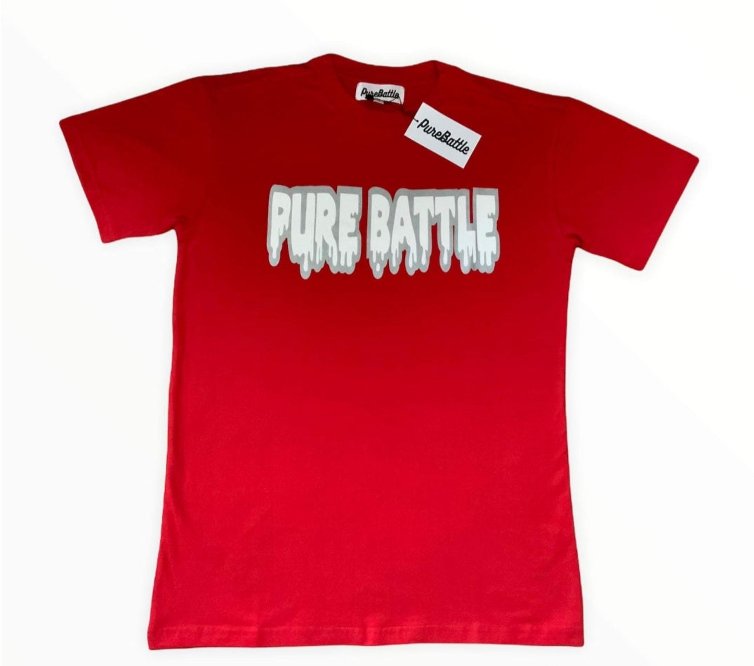 "UNPREDICTABLE" RED TEE ( GOLD TONE)